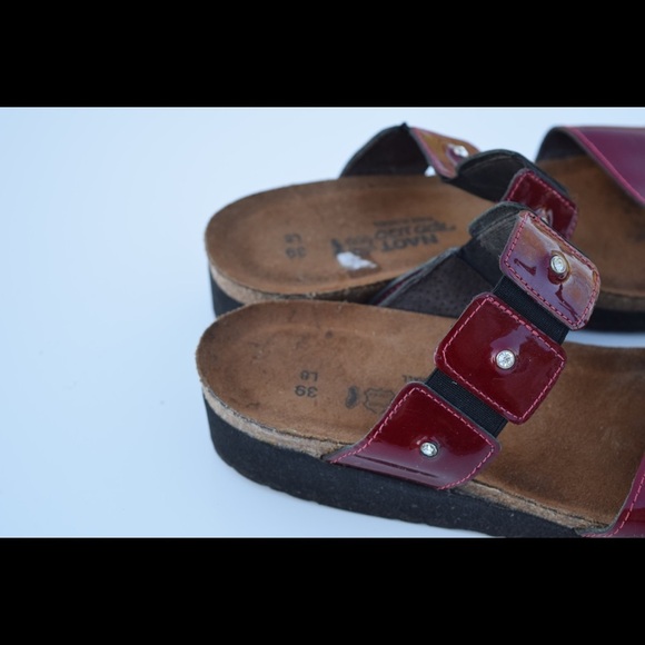 Naot Women's Sandals in Burgundy and Black - Picture 8 of 8
